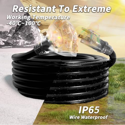 PlugSaf 6 FT 16/3 Outdoor Extension Cord with Multiple Outlets Black - Image 5
