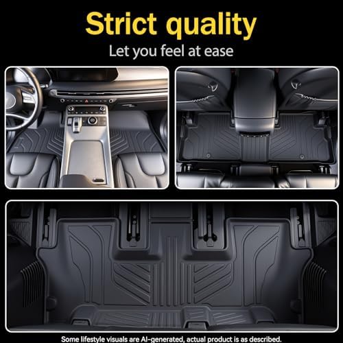 Prosheve Floor Mats & Cargo Liner Set for Hyundai Palisade 2020-2026 7/8 Passenger (2020-2025 Hyundai Palisade Floor Mat) - Image 3
