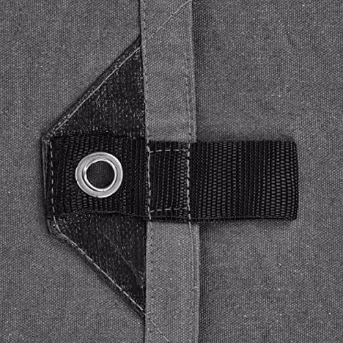 WHITEDUCK 8'x16' Canvas Tarp 18 oz/37 Mil Heavy Duty Water Repellent UV Resistant, Rustproof Grommets, Industrial & Commercial Use Cloth Tarp (Finished Size: 7'6"x15'6", Grey) - Image 2