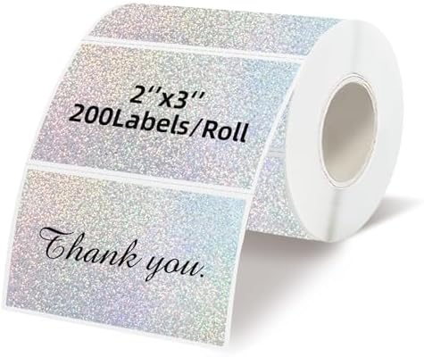 3" x 2" Holographic Thermal Label,Self-Adhesive Rectangle Thermal Sticker Labels for Logo Design,Price Tag,Thanks Card,Address,QR Code（Dots） by Unknown