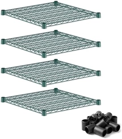 24" x 24" Replacement Wire Shelves 4 Pack for Storage Systems, Green-Plated Steel Build, NSF by Zedfire