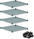 24" x 24" Replacement Wire Shelves 4 Pack for Storage Systems, Green-Plated Steel Build, NSF by Zedfire