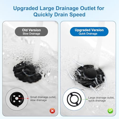 2PCS Universal 4in1 Bathroom Drain Stopper Metal Hair Catcher, Matte Black - Image 3