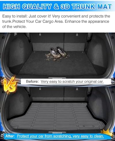 Cartist Cargo Liner Custom Fit for HR-V HRV 2016-2022 (Only AWD Models) All Weather Rear Trunk Mat High Side Waterproof Black TPE - Image 6