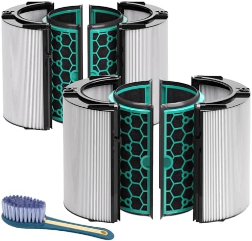 Leemone 2 Pack TP04 HP04 DP04 Filter Replacement Compatible with Dyson TP04 HP04 DP04 TP05 DP05 Air Purifier, 360° Combi Glass Filter & Activated Carbon, Black by Leemone