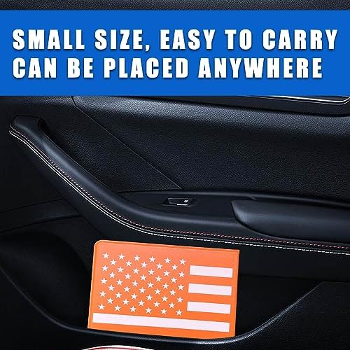 Ziciner Car Registration Insurance Holder, 2Pack Essential Auto Card Document Glove Box Organizer with Touch Fastener, Vehicle Interior Accessories Perfect for Most Car, Truck, SUV (Orange/Back Flag) - Image 6