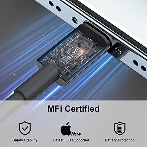 2Pack for iPhone14/13/12 Fast Charger Cable Black 6ft[Apple MFi Certified] - Image 3