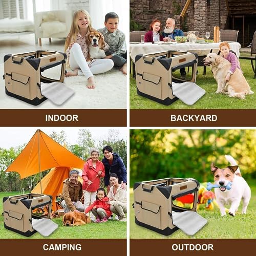 Garnpet Soft Dog Crate for Small Dogs, 4-Door Foldable Collapsible Dog Crate with Soft Sides, Indoor & Outdoor Travel Dog Kennel - Image 6