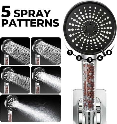 Filtered Shower Head,10 Inch Rain Shower Head with Handheld Spray Combo, Adjustable High Pressure Rainfall Shower Head, Dual Showerhead Set with Extension Arm and 60 Inch Long Shower Hose (Silver) - Image 7
