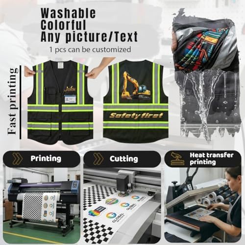 High Visibility Reflective Safety Vest Customize Logo Hi Vis Protective Workwear Outdoor Work Vest (2XL, Webbing Orange) - Image 5