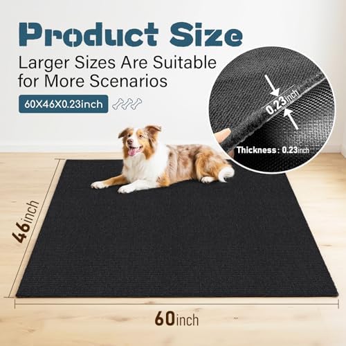 Wibeelee 46" X 60" X 0.23'' Mat for Under Dog Crate Waterproof Non-Slip Kennel Mat to Protect Floors Extra Large Absorbs Urine Reusable Dog Playpen Mat - Image 2