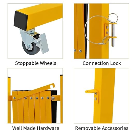 GYMTIME Expandable Metal Barricade, Portable Safety Traffic Barrier - Image 2
