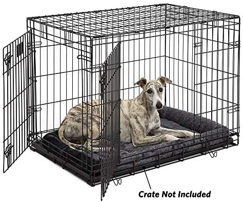 MidWest Homes for Pets QuietTime Dog Bed – Gray Faux Fur Bolster, Ultra-Soft and Machine Washable, Fits 36-Inch Crates and Carriers, for Medium to Large Breed Dogs - Image 3