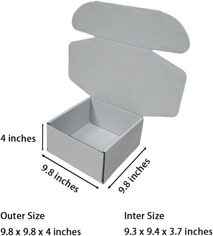 10 Pcs 9.8 x 9.8 x 4 inches Large Size Corrugated Cardboard Gift Boxes - Image 2