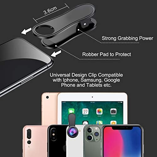 KEYWING 3in1 Phone Camera Lens Kit Fisheye+Wide Angle+Macro Lens for iPhone - Image 6