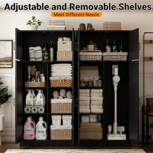 Unikito 71” Tall Kitchen Pantry Storage Cabinet with Adjustable Shelves - Image 3