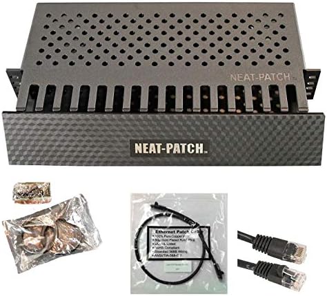 Neat Patch 2U Cable Management Kit - 5 Packs w/ 240 CAT6 Patch Cables (2FT Black) by Electriduct