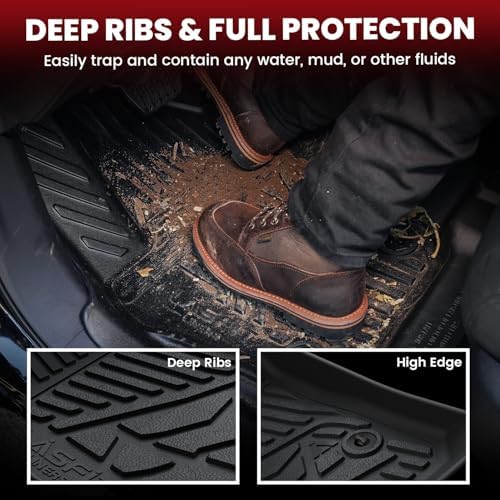 LASFIT Floor Mats for Ford Ranger 2026 2025 2024 SuperCrew Carpet Floor - Image 3