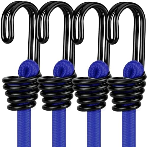 WORKPRO 24" Bungee Cords with Hooks, 4 Pack Heavy Duty Outdoor Bungee Strap by WORKPRO