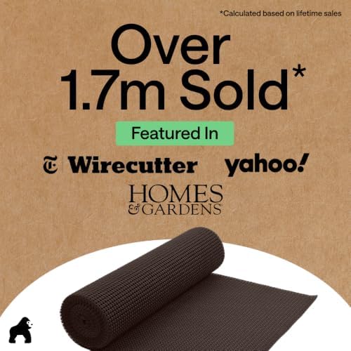 GORILLA GRIP powerGRIP Drawer Shelf and Cabinet Liner, 12"x30', Chocolate - Image 6