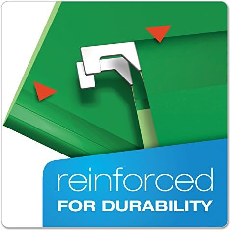 Pendaflex Reinforced Hanging File Folders, Letter Size, Bright Green, 1/5 Cut, 25/BX (4152 1/5 BGR) - Image 2