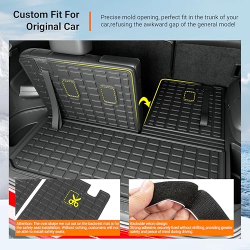 powoq Floor Mats Cargo Mat Compatible with 2016-2022 Honda Pilot - Image 2