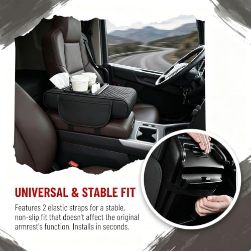 Car Center Console Cover, Universal Leather Console Armrest Pillow - Image 7