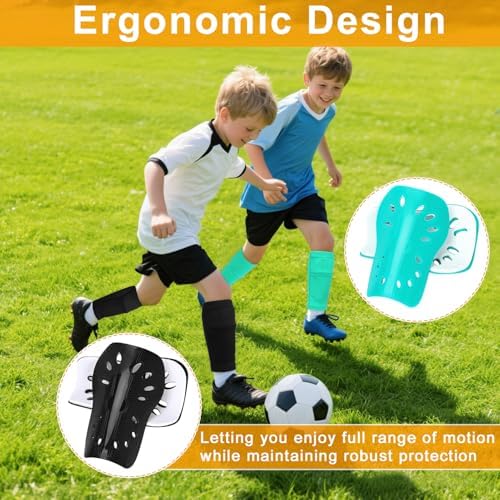 2 Pairs Shin Guards Soccer for Kids,Shin Pads Extra Lightweight Breathable Slide in Shin Guard for Football Training Match Outdoor Activities Protective Slip-in Shin Guards for Boys Girls - Image 5