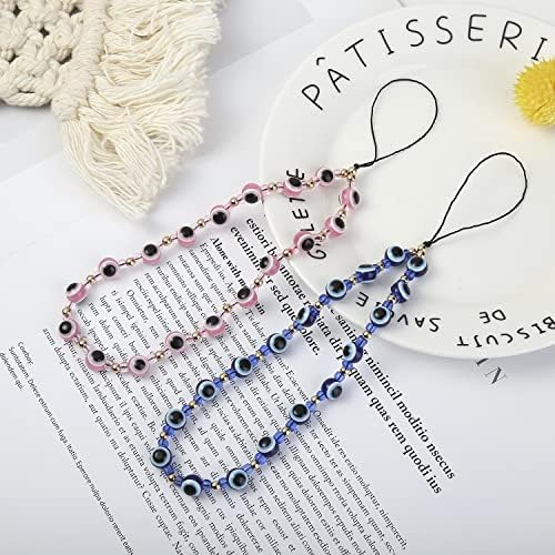 6PCS Beaded Phone Charms Strap Fruit Star Faux Pearl Rainbow Beads Phone Chains Beaded Lanyard for Camera Key Wallet Valentines Day Gifts for Her Women - Image 7