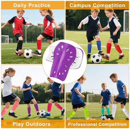 2 Pairs Shin Guards Soccer for Kids,Shin Pads Extra Lightweight Breathable Slide in Shin Guard for Football Training Match Outdoor Activities Protective Slip-in Shin Guards for Boys Girls - Image 6