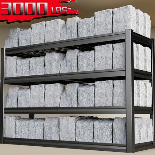 68" Wide Heavy Duty Garage Shelving Units, 4-Tier Deep Storage Shelves, Metal Garage Shelves,Steel Shelf, Large Storage Rack,Industrial Shelving 68" W x 24" D x 68" H - Image 4