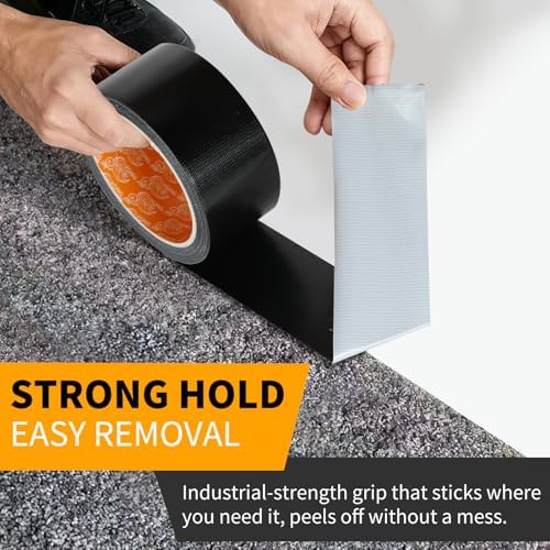 YONGJIN Black Duct Tape Waterproof, 2 Pack, 2 Inch x 40 Yards Total - Image 6