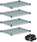 18"x24" Green Wire Shelves 4-Pack | 600lb Weight Capacity Heavy Duty Storage Rack Add-On by Zedfire