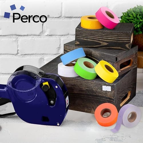 Perco 1 Line Multicolored Sleeve— 8,000 Labels for Perco Lite, X, Plus & Pro Guns—Includes White, Yellow, Blue, Lavender & Fluorescent Colors (Red, Green, Pink, Orange)— 8 Rolls, 1 Sleeve—Made in USA - Image 6