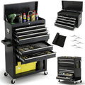 Dawmilon 8-Drawer Rolling Tool Chest with Multiple Drawers, Heavy Duty Metal Tool Cabinet for Garage and Workshop Storage, Lockable Top Chest, Black by Dawmilon