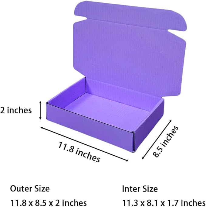 50 Pcs 11.8 x 8.5 x 2 inches Large Size Corrugated Cardboard Gift Boxes - Image 2