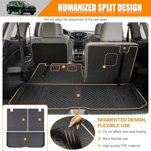 Cargo Mat Compatible with 2016-2025 Honda Pilot Cargo Liner Backrest Liner Seatback Protector for 2024 Honda Pilot Accessories(16-25 Pilot) - Image 3