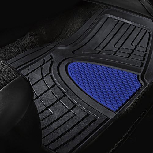 FH Group Premium Liners Tall Channel Trimmable All Weather Rubber Full Set Car Floor Mats (Blue) w. Trimmable All-Season Cargo Liner (Black) - Universal Fit for Cars Trucks and SUVs - Image 3