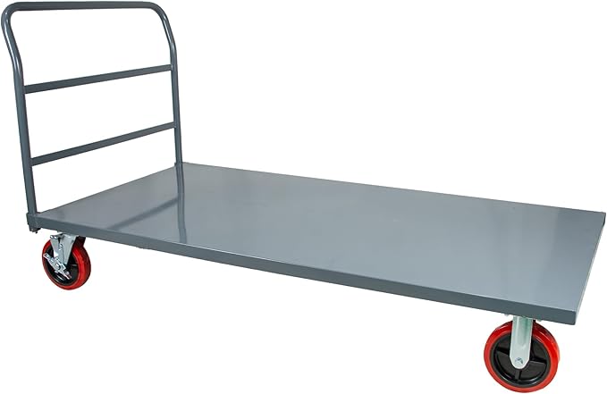 Flatbed Platform Cart Industrial Dolly – Heavy Duty 72” x 36” Hand Push Truck by 5Seconds