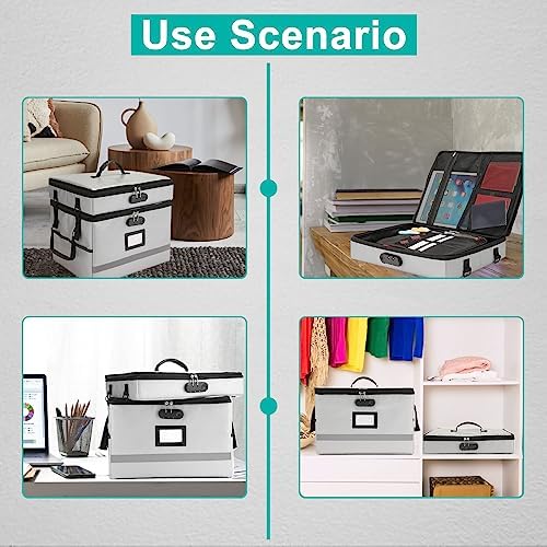 EXLIFBAG Fireproof File Organizer with Lock, 2 Layer - Image 5