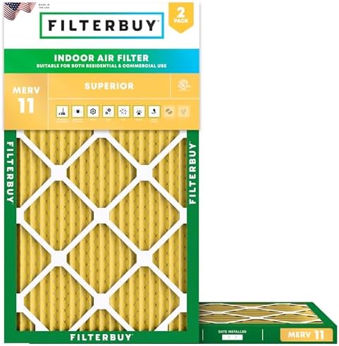Filterbuy 15x30x1 Air Filter MERV 11 Pet & Allergy Defense (2-Pack) by Filterbuy