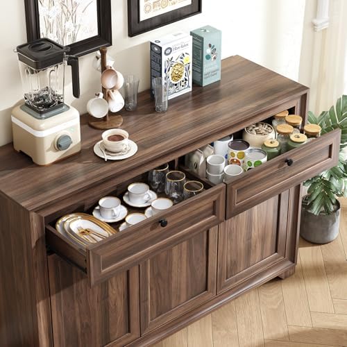 ONBRILL 48 Inches Sideboard Buffet Cabinet with Storage, Brown - Image 6