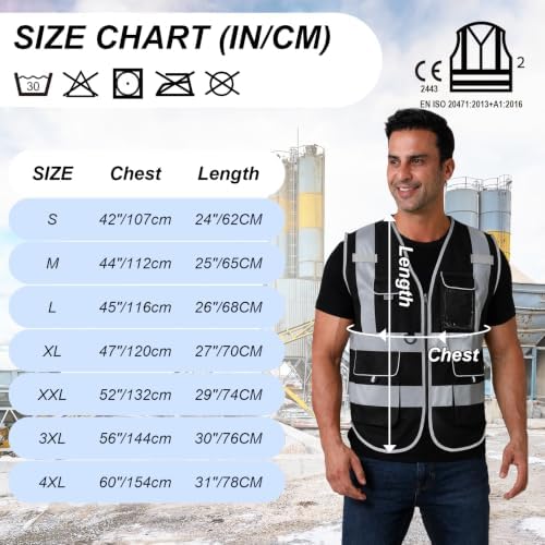 HYCOPROT High Visibility Safety Vest Hi Vis Reflective Construction Vests with Pockets for Men Women,Meets ANSI/ISEA Standard - Image 6
