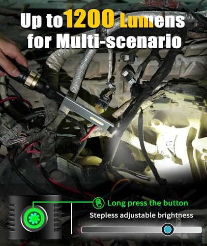 HOTLIGH Rechaegeable Work Light, 5000mAh Magnetic Flashlight with 360° Rotate Foldable Design, 1200 Lumens Led Work Light, Mechanic Light for Car Repairing/Emergency,Fathers Day Dad Gifts - Image 5