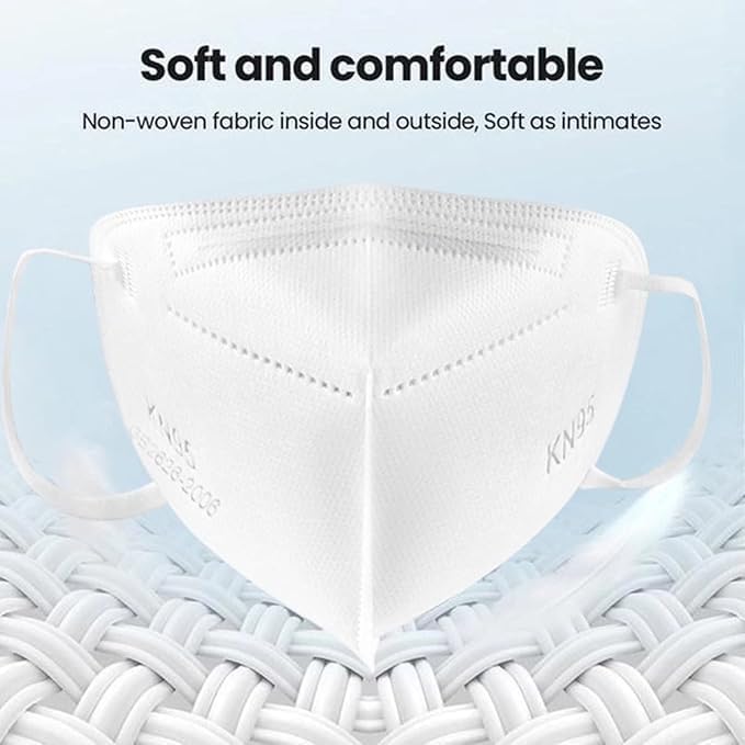 SAROULU 5-Layer Breathable Disposable KN95 Face Masks Respirator Cup Dust Safety Protection Mask - Image 5