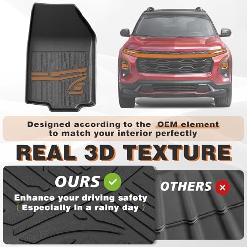 TripleAliners Floor & Trunk & Backrest Mats for 2025+ Chevy Equinox, NOT EV - Image 5