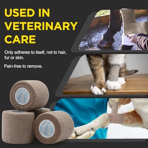 OK TAPE 12 Rolls Self Adhesive Bandage Wrap, Cohesive Elastic Athletic Tape - Image 4