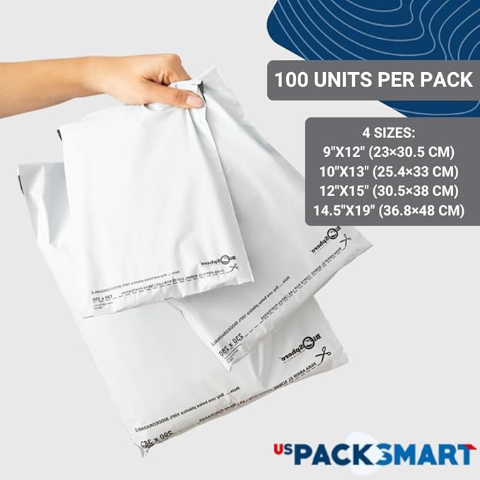 White Plastic Poly Mailers 14.5"x19" | Shipping Bags - Image 2