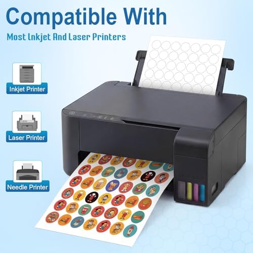 1 Inch Round Labels, 1575 Count, Laser and Inkjet Printers - Image 3