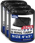 TARPAL Tarp 4x5 Feet (3pack) Tarps Heavy Duty Waterproof 14mil D-Ring Tarp by TARPAL